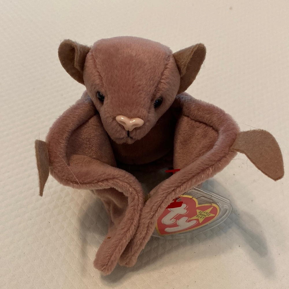 Ty Beanie Baby Brown Halloween Bat Batty Stuffed Animal Toy Velcro Wings